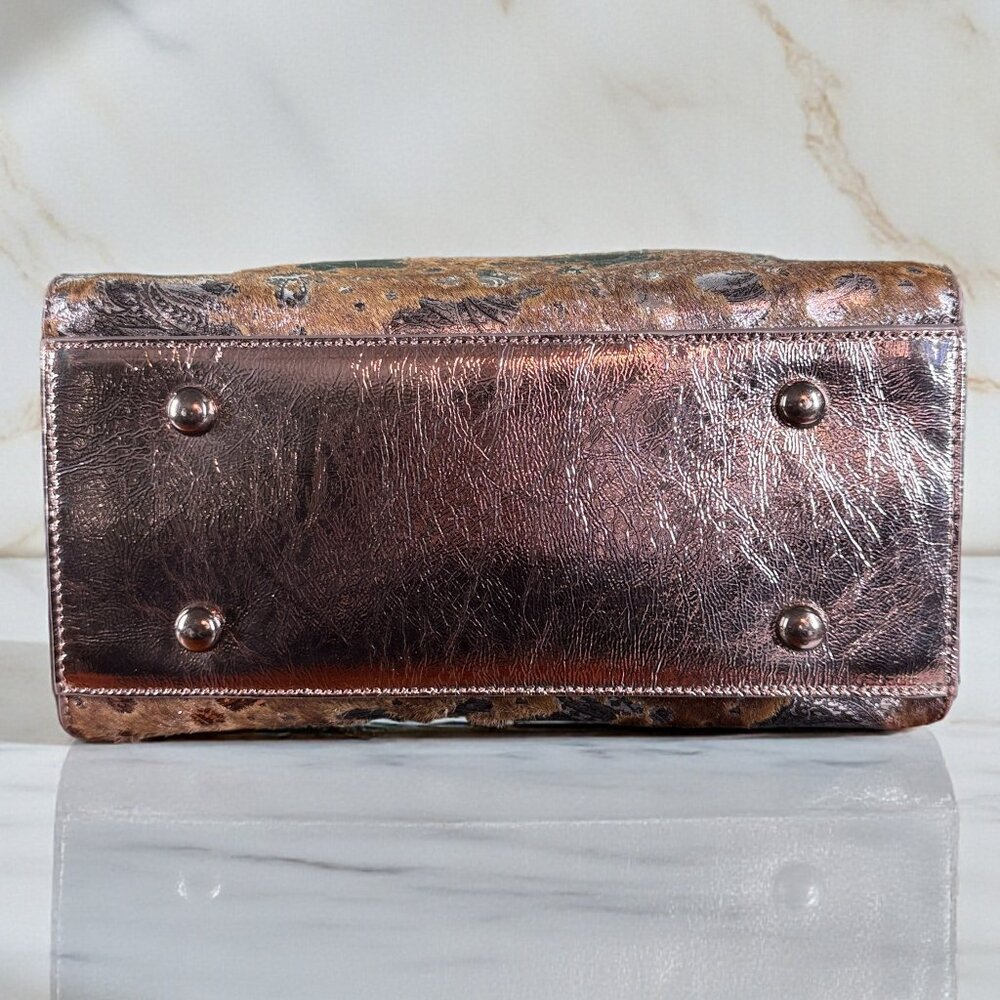 Sharif Leather & Calf Hair OnLion's Gate Satchel Shoulder Bag - SAMPLE BAG - Picture 6 of 16